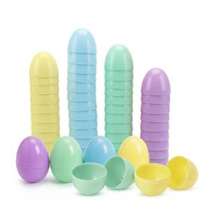 lot 14389 image: Yumzo 12 Pack (24pcs) Plastic Easter Eggs, 2.3x1.5 Inch Fillable Empty Shells in Pastel Assorted Colors - Secure Snap Closure Toys for Spring egg hunt, Basket Stuffers & Party Favors,