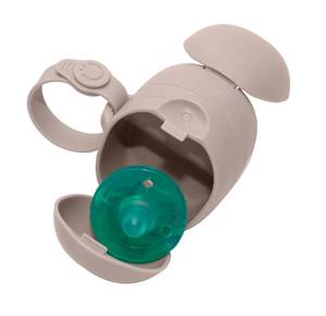 lot 14424 image: Ubbi On-The-Go Dual Pacifier Holder, Keeps Babys Binkies Clean and Accessible, Portable for Travel, Diaper Bag Accessory Must Have for Newborns, Taupe