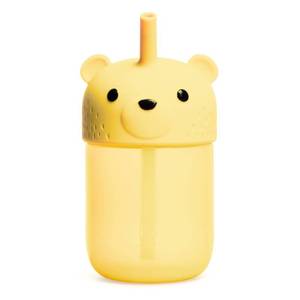 lot 14459 image: Munchkin Gentle Transition Honey Bear Straw Cup for Babies and Toddlers 6 Months and Up, Squeezable Sippy Bottle for Easy Drinking, 9 Ounce, Yellow