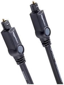 lot 14462 image: Amazon Basics Toslink Digital Optical Audio Fiber Optic Cable, Multi-Channel, for Sound Bar, Audio System, Home Theatre, Game Console, Blu-Ray Player, Gold-Plated Connectors, 6 Foot, Black