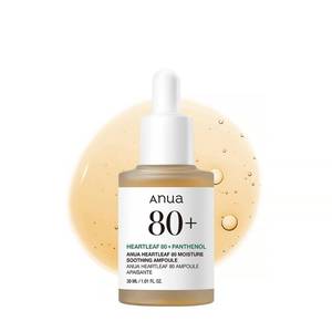 lot 14481 image: Anua Heartleaf 80 Soothing Ampoule, Hydration Facial Serum for Glass Skin, Panthenol, Hyaluronic Acid, Non-Greasy, Gentle Formula, Lightweight Essence, Vegan, Korean Skin Care, 30ml1.01 fl.oz