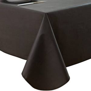 lot 14496 image: Pioggia Vinyl Tablecloth with Flannel Backing Oblong Waterproof Oil-Proof Plastic Table Cloth Wipeable PVC Table Cover for Indoor and Outdoor (Black, 60 x 84 Inch)