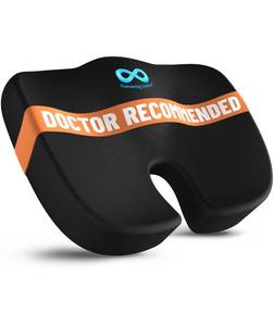 lot 15008 image: Everlasting Comfort Doctor Recommended Memory Foam Seat Cushion for Office Chairs & Car - Ergonomic Office Desk Accessories - Cushions for Tailbone Pain Relief, Sciatica (Black, Large)