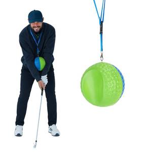 lot 15023 image: MELE LINKS Golf Training Aid Ball with Adjustable Lanyard �� Impact Practice Tool to Fix Slice & Hook, Improve Swing Consistency for Beginners & Pros