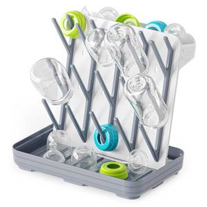 lot 19097 image: SpaceAid Baby Bottle Drying Rack with 20 Hooks, Space Saving Kitchen Bottles Rack Dryer, Vertical Baby Bottle Holder Organizer for Countertop Storage Accessories (White and Gray)
