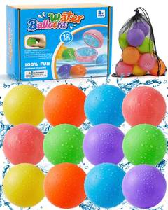 lot 19102 image: Reusable Water Balloons 12 Pcs, Quick-Fill Summer Water Toys for Pool Parties & Outdoor Beach Backyard Games, Durable Splash Balls for Kids