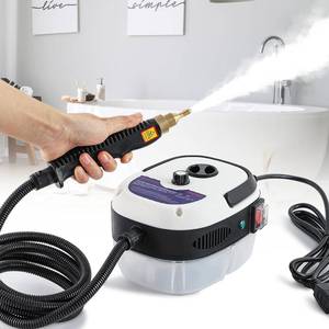 lot 19108 image: Moongiantgo High Pressure Steam Cleaner, 2500W Portable High Temp Bathroom Power Steamer Cleaning Machine For Home Use Grout Tile Kitchen Grease Car Detailing Engine (110V, White)(USED)