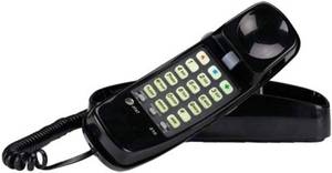 lot 19110 image: AT&T 210 Basic Trimline Corded Phone, No AC Power Required, Wall-Mountable, Black