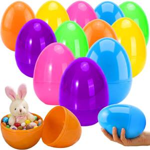 lot 19119 image: Qudoustar 18 Pack 6 Inch Jumbo Easter Eggs, Colorful Giant Plastic Fillable Eggs Bulk, for Easter Hunt Basket Stuffers Party Favors Classroom Prize Supplies Kids Boys Girls