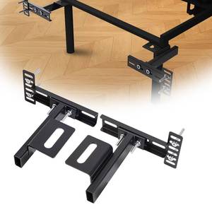 lot 19120 image: Fohil Headboard Brackets for Metal Bed Frame, 2 Pack Adjustable Headboard Brackets with Footboard Extension Kit Black Universal Headboard Bracket Kit Fit Twin Full Queen King