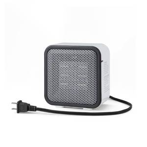 lot 19137 image: Amazon Basics Ceramic Space Heater, Portable Mini Heater for Office Desk, 500W, With Tip-Over Protection, Lightweight 1.4 lbs, White, 5.9D x 3.2W x 6H
