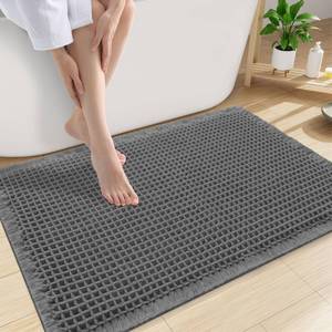 lot 20042 image: Smiry Waffle Bath Mat 24x17, Extra Soft Absorbent Bathroom Rugs, Non Slip Machine Washable Quick Dry Bath Rugs for Bathroom Floor, Tub, Shower, Home Decor Accessories, Dark Grey