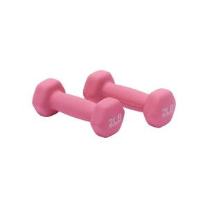 lot 20054 image: Amazon Basics Neoprene Dumbbell Hand Weights for Workout and Exercise, 2 Pounds, Pink, Pair