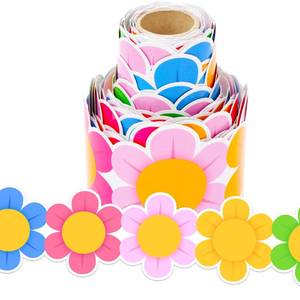 lot 20065 image: Wonmon 36 Feet Spring Bulletin Board Border Roll, Colorful Spring Flower Bulletin Border Floral Borders Trims for Springtime Easter Home Office Window Classroom Bulletin Board Party Decor