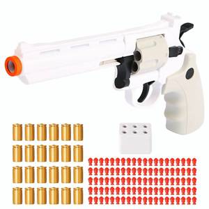 lot 20069 image: 357 Full-Size Realistic Toy Revolver with Quick Cylinder Release & 32FT Precision Shooting - Durable ABS, Safe for Kids, Backyard Games & Cosplay - Includes Speed Loader, 24 Shells & 100 Soft Bullets