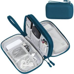 lot 20077 image: FYY Electronic Organizer, Travel Cable Organizer Bag Pouch Electronic Accessories Carry Case Portable Waterproof Double Layers Storage Bag for Cable, Cord, Charger, Phone, Earphone, Medium, Dark Green