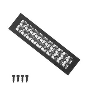 lot 20079 image: PATIKIL 12 x 3 Inch Door Air Vent Cover, Heavy Duty Aluminum Grille Ventilation Cover Louvered with Mounting Screws for Cabinet Wardrobe Door, Black