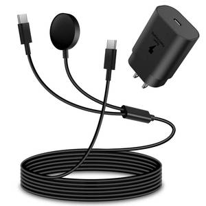 lot 20127 image: 2 in1 Samsung Watch Charger,25W USB C Fast Charger Compatible with Galaxy Watch 8766 Classic5 Pro54 4 classic3Active21 and GalaxyS2524S23 S2221 NoteZ Fold 7(5ft)