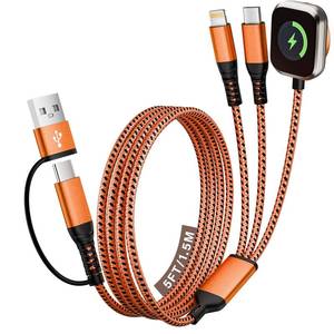 lot 20176 image: Jogrytece Travel Charger for iWatch, 3 in 2 Multi Charging CableCord with IPUSB CiWatch Charger, Travel Chargers for Multiple Devices, Compatible with iWatch SeriesiPhone 17-8iPadAirPods 5FT