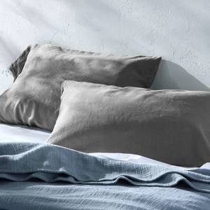 lot 9402 image: King 100% Linen Pillowcases Dark Gray - Casaluna - Retail $65