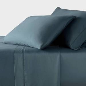 lot 9416 image: King 320 Thread Count Cool TENCEL Lyocell Sheet Set Graphite - Threshold Solid Sateen, 18 Deep, 4-Piece Set - Retail $90