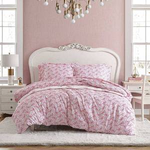 lot 9433 image: Betseyville King Ballet Bows Duvet Cover Set Pink - Retail $90