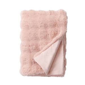lot 9434 image: Bubble Faux Fur Throw Blanket Blush - Retail $25