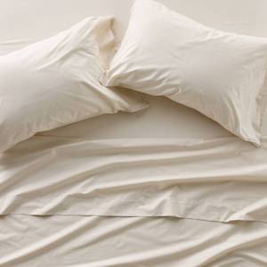 lot 9510 image: King 400 Thread Count Percale Sheet Set Natural - Casaluna - Retail $120