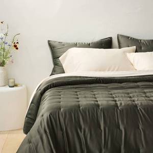 lot 9513 image: King Rayon from Bamboo Quilt Dark Olive Green - Casaluna - Retail $129