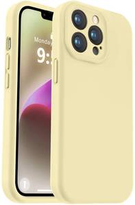 lot 316 image: Vooii Compatible with iPhone 13 Pro Max Case, Liquid Silicone Upgrade Camera Protection Soft Anti-Scratch Microfiber Lining Shockproof Phone Case for iPhone 13 Pro Max 6.7 inch - Creamy Yellow - Retail $14