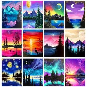 lot 364 image: TINY FUN 12 Pack Diamond Painting Kits for Adults 5D Diamond Art Kit Paint by Number for Beginners, DIY Paint with Round Full Drill Diamonds Paintings Gem Art for Home Wall Decor Gift (12X16 Inch - Retail $24