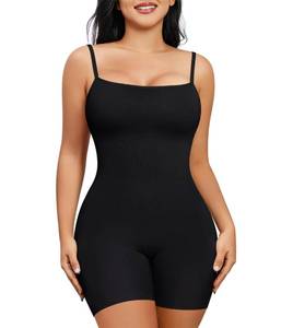 lot 371 image: Nebility Bodysuit for Women Tummy Control Square Neck Shapewear Seamless Compression Mid Thigh Full Body Shaper Going Out Tops Medium - Retail $20