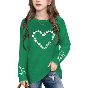 lot 374 image: Kids St Patricks Day Shirt Boys Girls Toddler Cute Love Heart Long Sleeve Casual Tee Tops - Retail $19