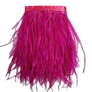 lot 383 image: Happy feather 5-6inch Pink Ostrich Feathers Trim Fringe for DIY Dress Sewing Crafts Costumes Decoration-Fuchisa - Retail $16
