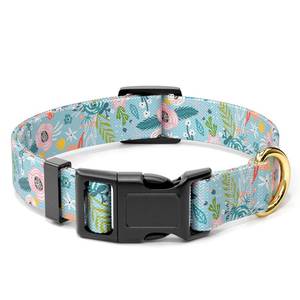 lot 390 image: Rnivvi Dog Collar for Small Dogs, Cute Floral Heavy Duty Adjustable Puppy Collar with Quick Release Buckle for Boy Girl & Female, Pet Accessories for Walking Running, XS Length 58 Width, Blue - Retail $7