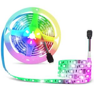 lot 419 image: econoLED 12V Flexible SMD 5050 RGB LED Strip Lights, LED Tape, Multi-Colors, 300 LEDs, Non-Waterproof, Light Strips, Color Changing, Pack of 16.4ft5m Strips - Retail $10
