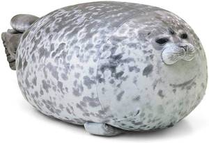 lot 420 image: MerryXD Chubby Blob Seal Pillow,Stuffed Cotton Plush Animal Toy Cute Ocean Small(13 in) - Retail $13