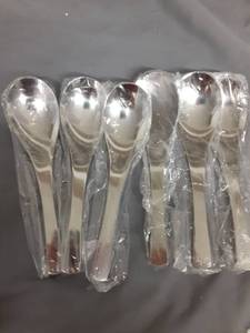 lot 430 image: HIWARE Thick Heavy-weight Soup Spoons, High Grade Stainless Steel Soup Spoons, Set of 6 - Retail $9