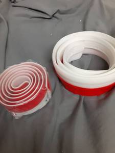 lot 440 image: GroTheory 2 Pack Door Draft Stopper, Under Door Sweep for Exterior & Interior Doors, Weather Stripping Door Seal, Garage Window Blocker Noise Cold Air Insulation, Draft Guard White 2 W x 39 L - Retail $10