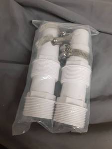 lot 453 image: Universal 1.25  1.5 Combo Hose Adapter Pool Filter Pump Hose Adapter with Clamp for Hayward Wide Mouth Skimmer, Filter, Replace SPX1091Z7, SPX1091Z4 Above-Ground Pool Pump Adapters (4 Pack) - Retail $10