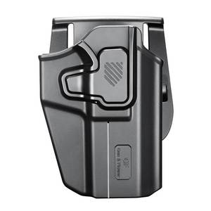 lot 476 image: Universal OWB Holster for Full SizeCompact Pistols, Optic Cut, Fits GlockS&WSigSpringfieldCZBerettaTaurusCanikFNWalther & More, Index Finger Release, Adjustable Paddle, Right Hand - Retail $30