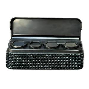 lot 490 image: UHANBUT Bling Coin Holder for Car, Portable Crystal Rhinestone Automotive Coin Change Organizer with 4 Compartments, Universal Sparkling Cars Storage Box Money Dispenser for Vehicles (Black) - Retail $6
