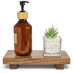 lot 515 image: Zurklulu X-Small 8.5 Acacia Wood Riser Pedestal Stand, Farmhouse Bathroom and Kitchen Sink Decor, Decorative Wood Tray for Counter, Soap Dish Holder, Vanity Tray (XS 8.5 x 4.0 x 1.57) - Retail $12