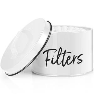 lot 522 image: DRASTAR Coffee Filter Holder, Filter Storage with Lid for Counter, Storage Basket Container for Coffee Bar Accessories Decor, White - Retail $15