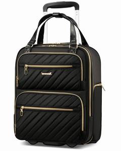 lot 526 image: LUGGEX Underseat Carry On Luggage with Wheels, UDK Stylish Lightweight Under Seat Luggage, Soft Sided Personal Item Suitcase for Short Trip (UX-Core, Black, 16 Inch) - Retail $70