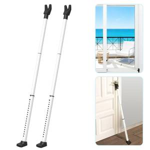 lot 544 image: Upgraded Door Security Bar & Sliding Door Lock Bar,Door Stoppers,Adjustable Heavy Duty Door Jammer for Apartment,Home(2 Packs,White) - Retail $36
