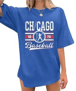 lot 550 image: Baseball Shirts Women Oversized Graphic Tshirts for Women Sports Fans Softball Season Short Sleeve Tee Blue Large - Retail $15
