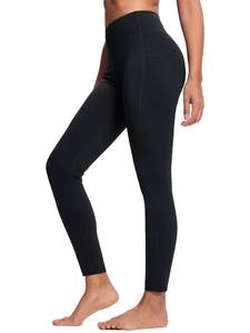 lot 552 image: SEVEGO Womens 36 Extra Tall Yoga Leggings Tummy Control High Waist Workout Pants with Pockets, Black, L - Retail $34