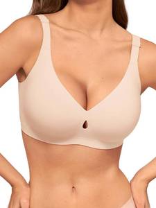lot 555 image: LUCKMEEY Bras for Women No Underwire Push Up Wireless Bra Seamless Bras Full Coverage Supportive Everyday Bra with Lift Almond Skin X-Large - Retail $17
