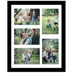 lot 556 image: JCJMY 11x14 Picture Frame, 4x6 Collage Picture Frame, Display 5 Pcs 4x6 Photos or 11x14 Picture, Five Opening 4x6 Collage Frame for Wall Hanging, Lightweight 4 x 6 Multi Pictures Frame, Black - Retail $7